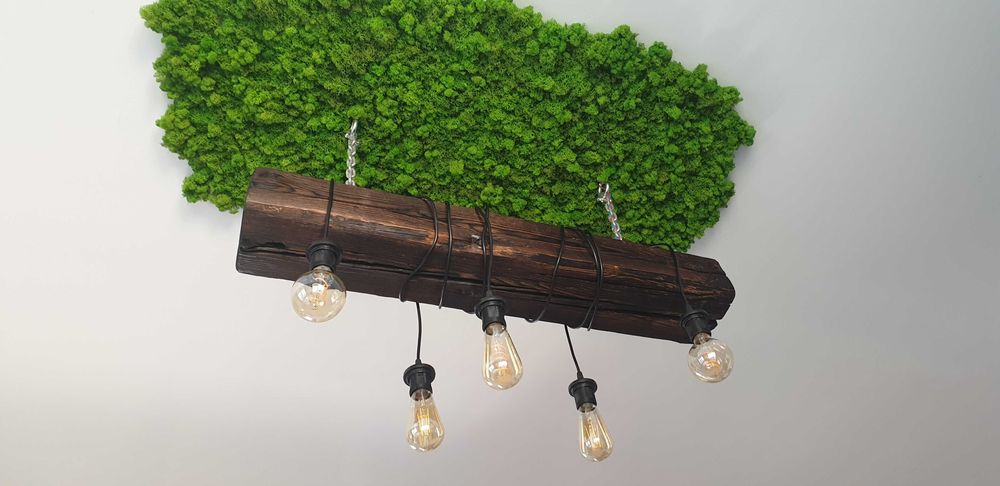 Candelabru industrial, >110 ani, Shou Sugi Ban (lemn ars)