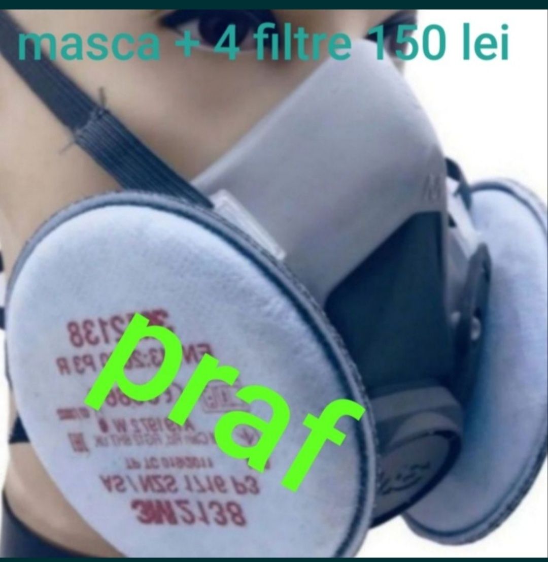 Masca 3M + filtre rotunde de praf 3M 2138p3R carbon