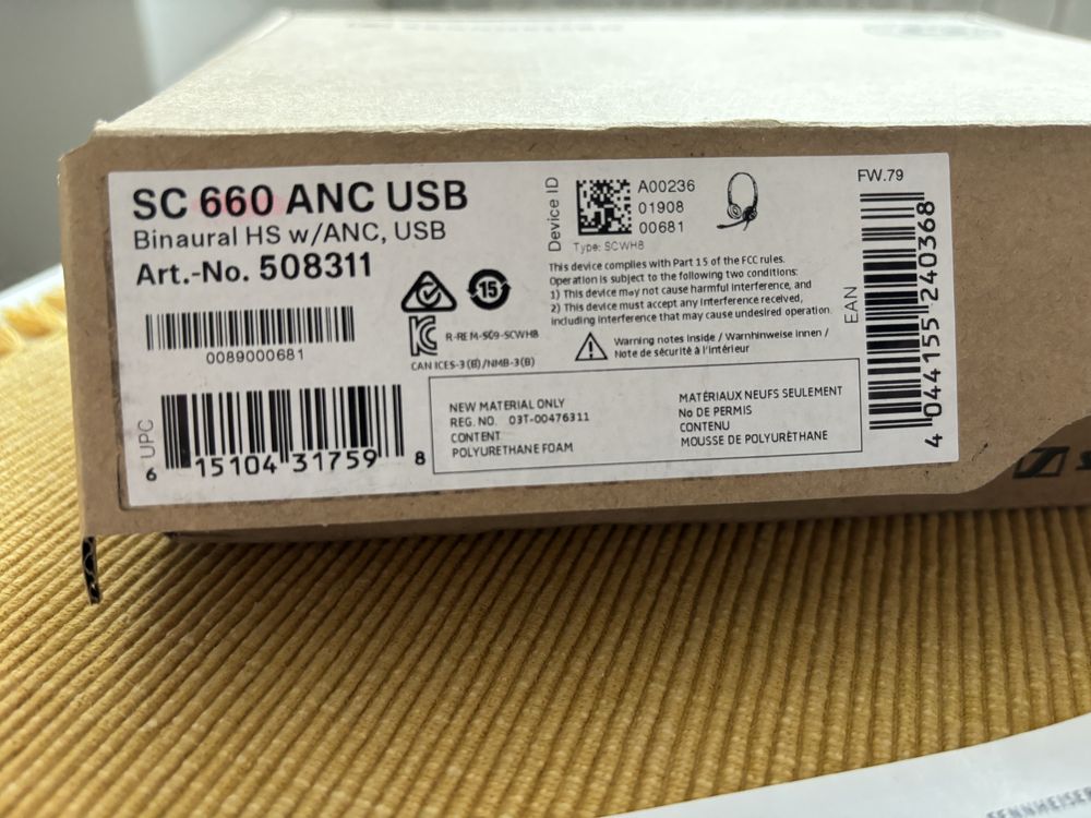 Sennheiser SC 660 ANC USB профессиональные наушники с микрофоном новые