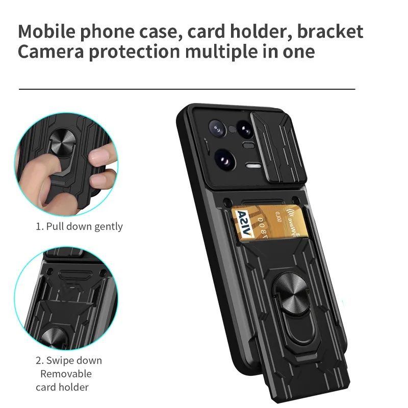 Xiaomi 14 / 13T / 13 Lite / 13 Pro / RING CARD SLOT Удароустойчив кейс