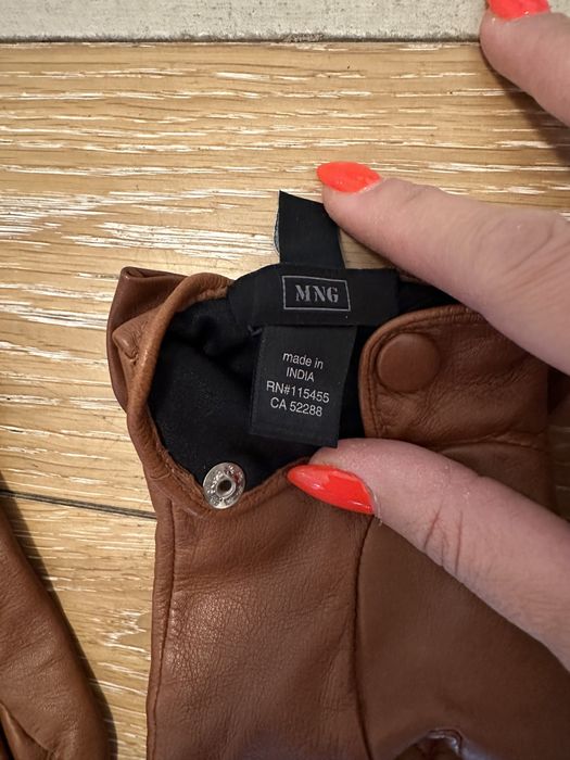 Manusi piele naturala MANGO, mar. S !!