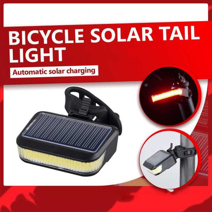 Комбинирана светлина за велосипед 2 в 1, Фар, Стоп, Соларно зареждане