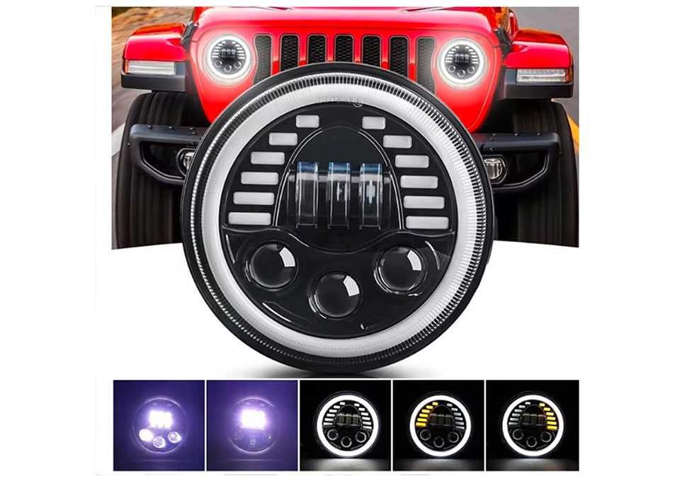 LED фар/лампа/халоген 18 см , 12V-24V, къси/дълги, 7000lm, универсален