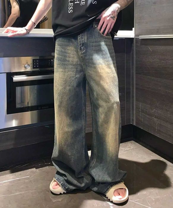 Men Pants Streetwear High Quality Vintage  jeans