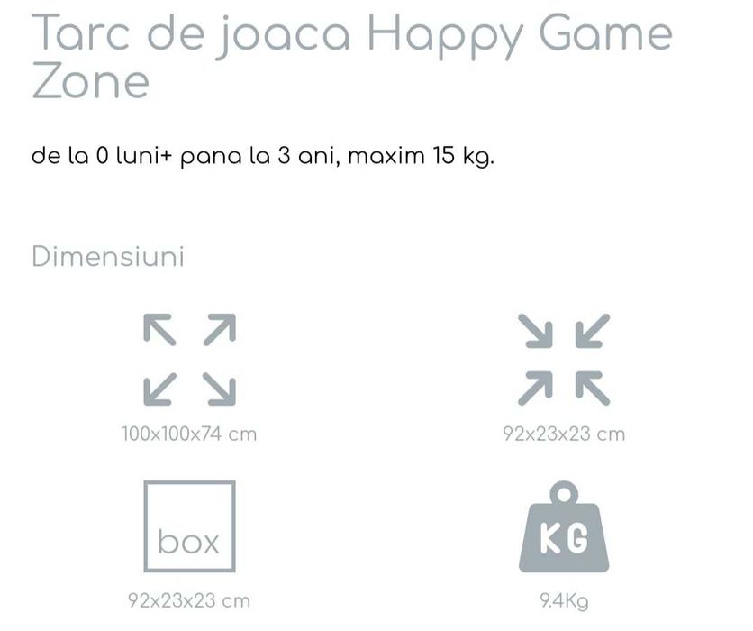 Tarc joaca bebe 100*100cm