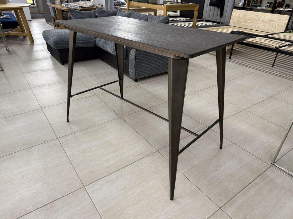 Masa de bar Lumisource cu cadru metal / blat de bambus presat