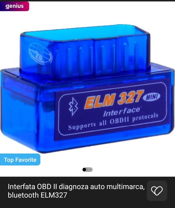 Interfata OBD II diagnoza auto multimarca, bluetooth ELM327