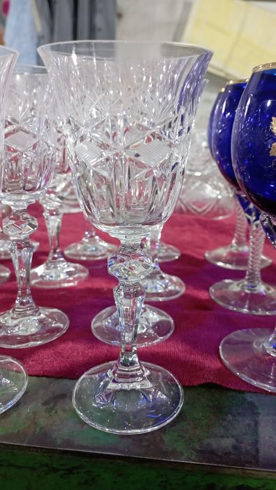 Рюмки хрустальные 8 шт, Чехословакия и 3 фужера такие же