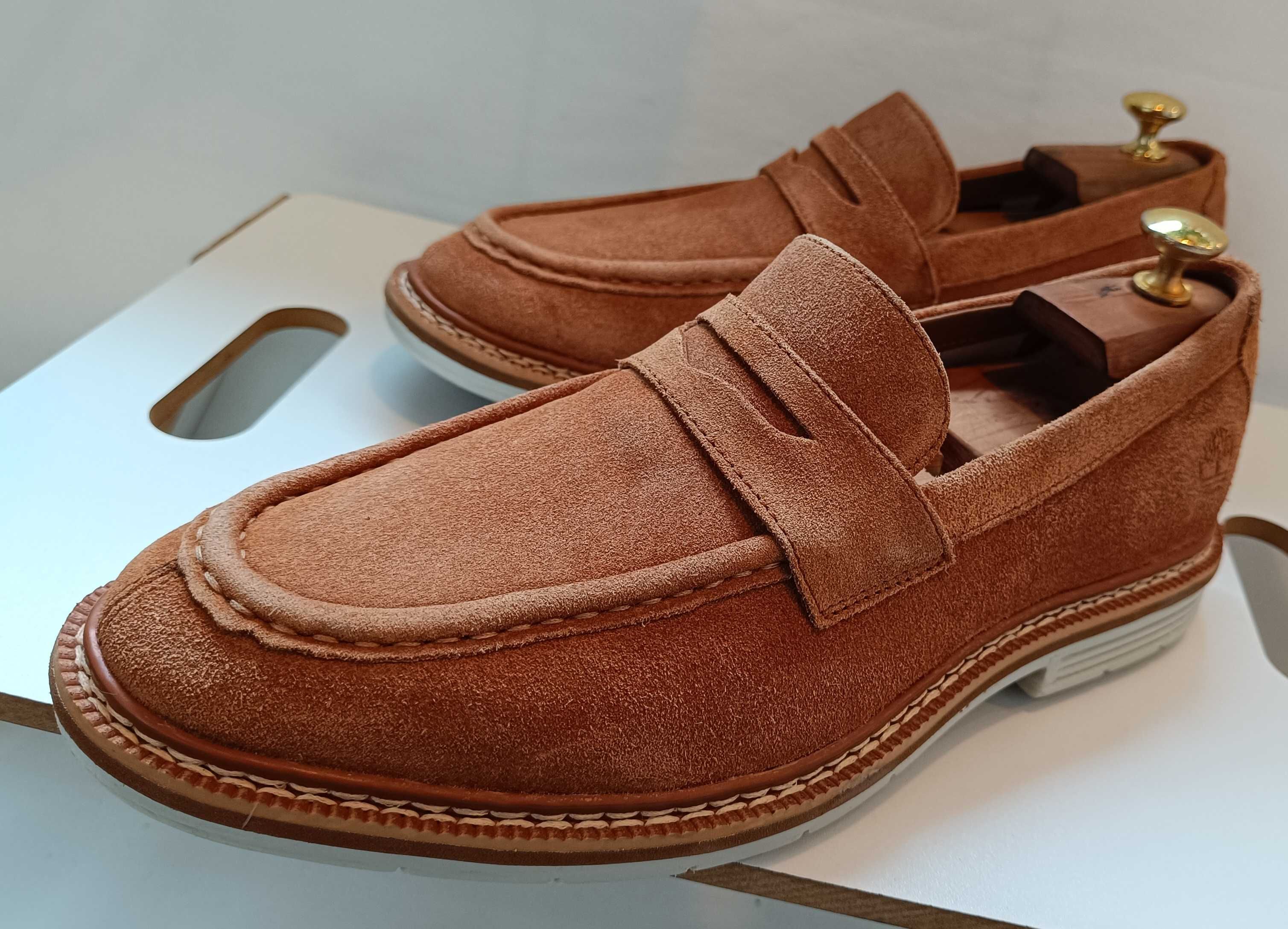 Pantofi loafer 41.5 42 penny suede Timberland piele naturala moale