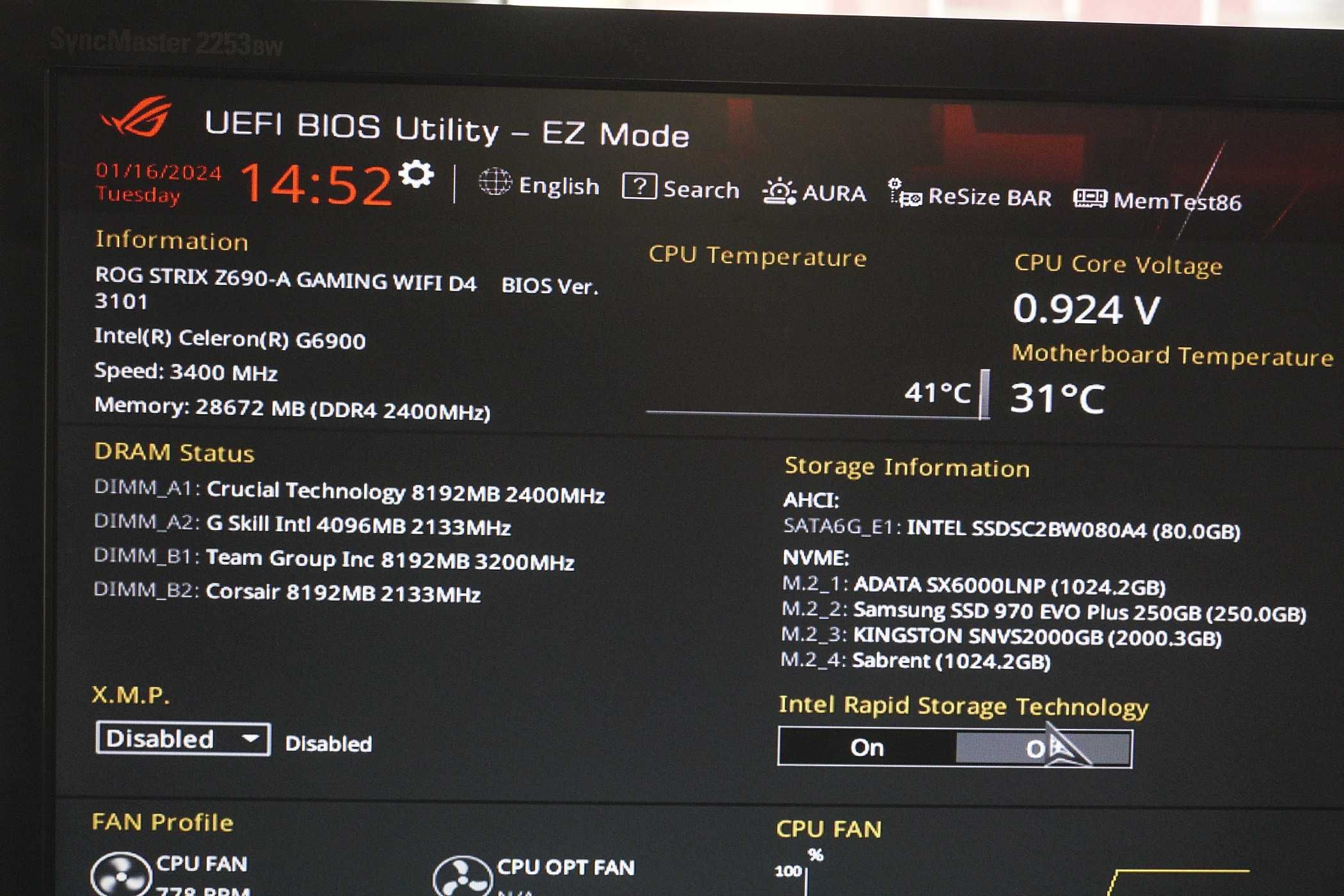 Дъно дънна платка Asus Z690-A ROG Strix Wi-Fi/ DDR4/ LGA 1700 (вкл ДДС