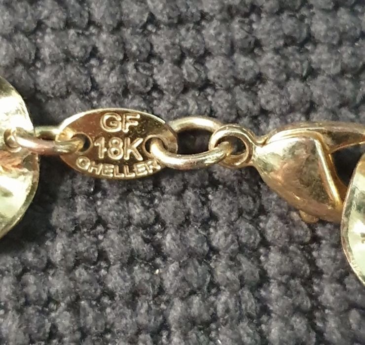 Brățară  18K Gold Filled – model cercuri texturate , 19.5 cm