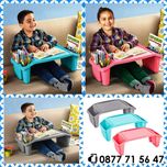 Детска помощна масичка със странични джобове 60x30x21см синя розова