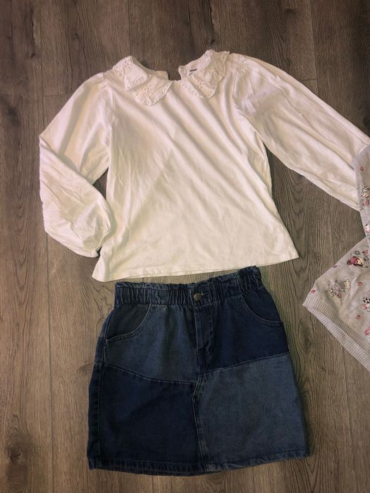 Bluze și fusta din blug fetița 134-140