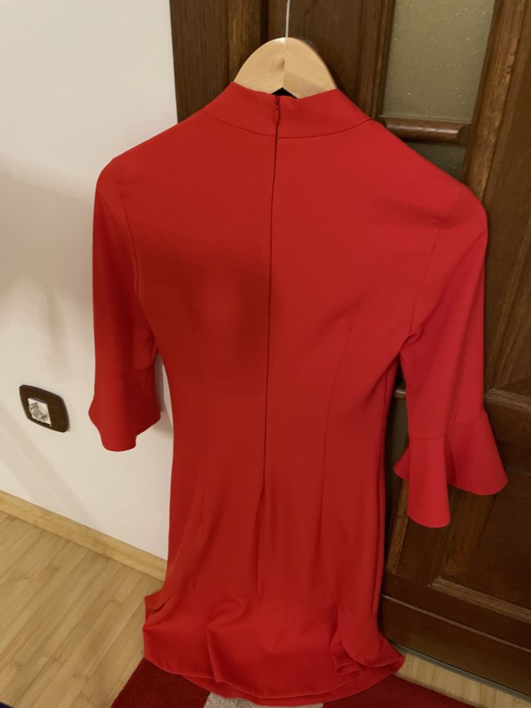 Rochie dika rosu corai inchis xs cu elastan