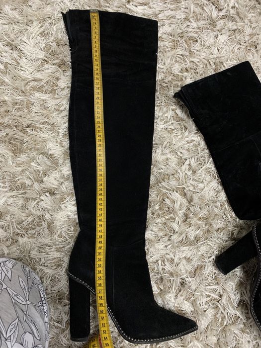 Cizme lungi, piele intoarsa