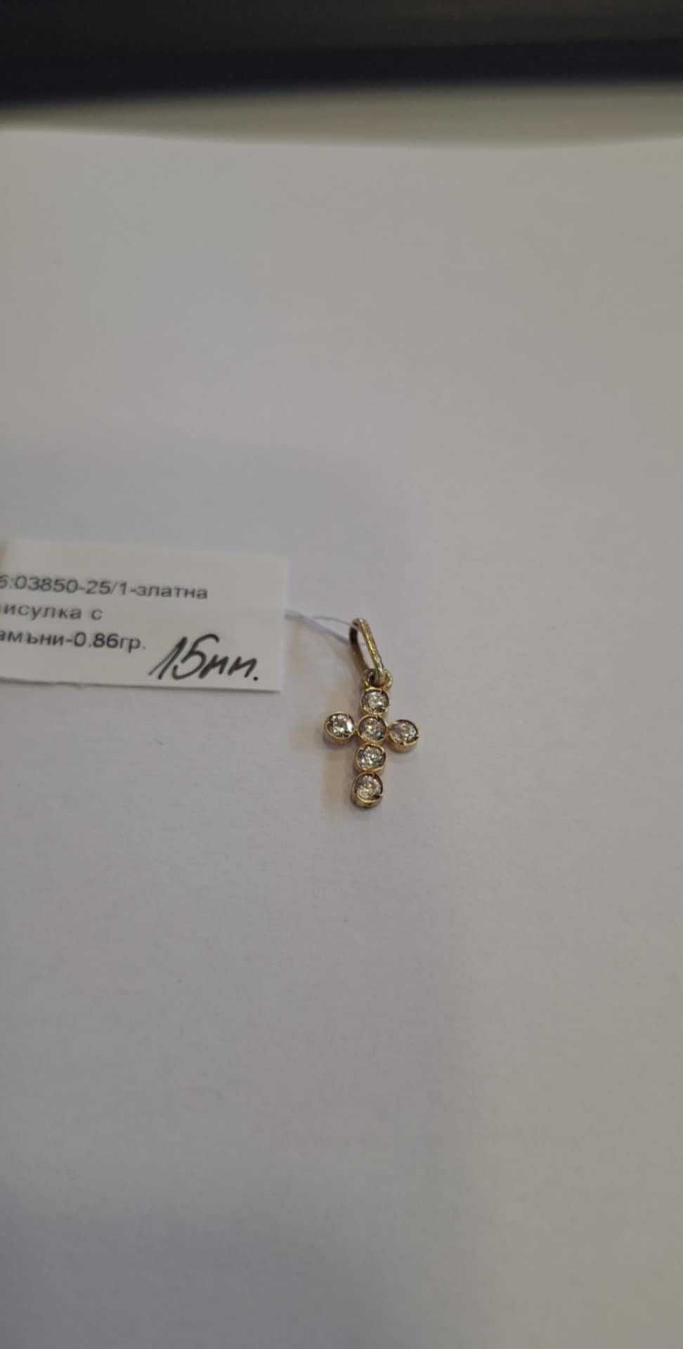 Златен кръст с камъни 0.86гр 03850-25