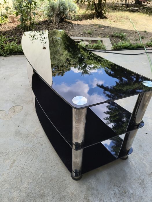 Masă TV modernă / finisaj NEGRU Lucios – ca nou! - SUPER PREȚ !!!