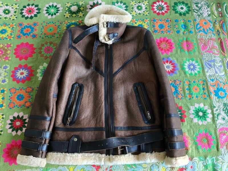 Geaca NOUA imblanita oaie naturala Sheepskin Pilot B3 - marime M (48)