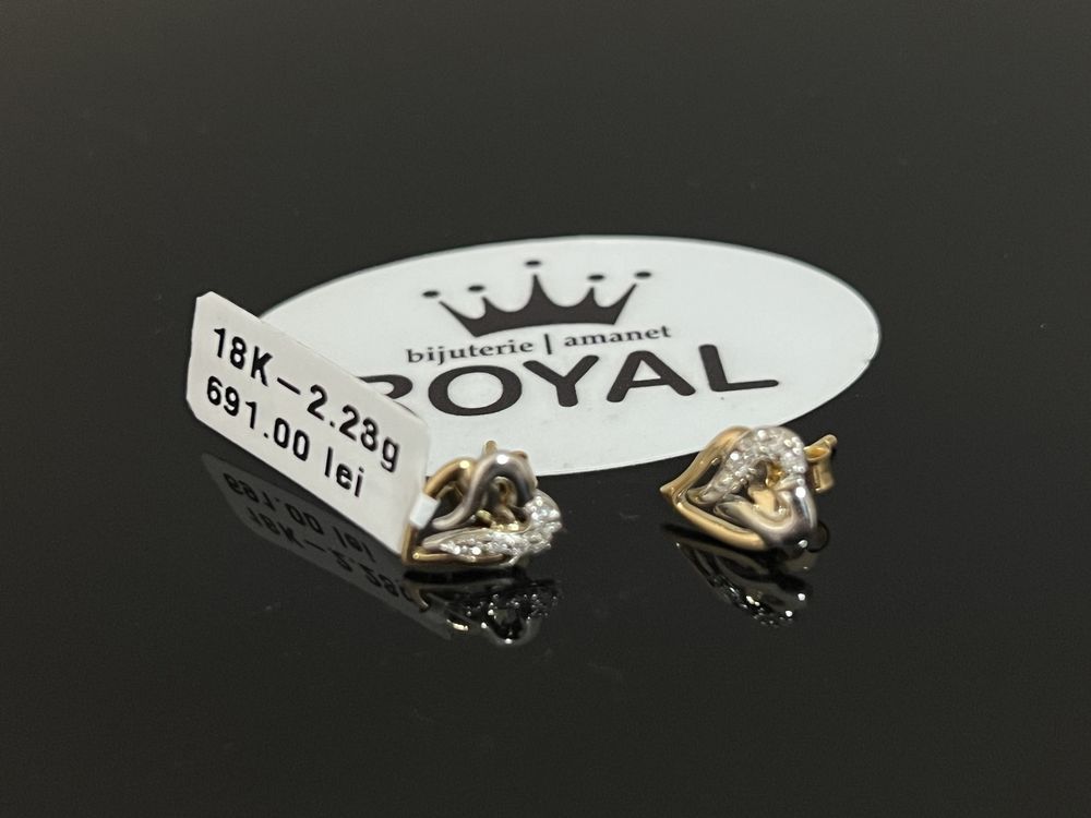 Bijuteria Royal CB : Cercei dama aur 14k 2,23gr 1cm