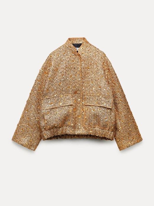 Zara бомбър яке с пайети