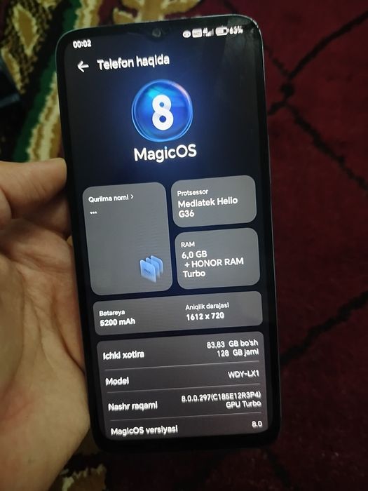 Honor x6a 8/128 talik srochnaa!!!