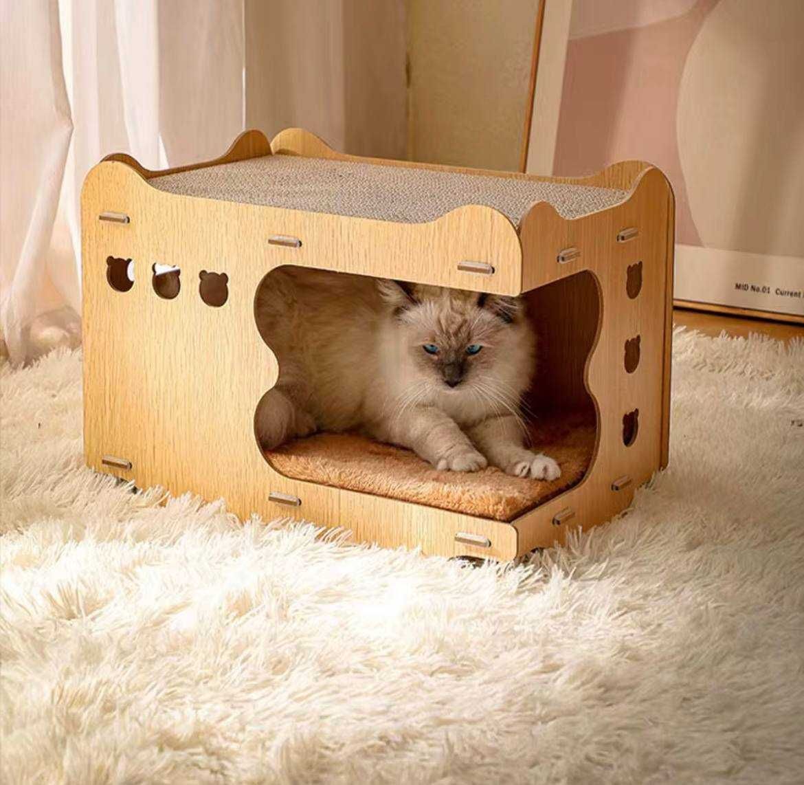 Невероятно удобна къща за котки.