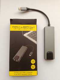 Hub USB-C  5in1, Ethernet/HDMI/USB 3.0/USB-C,87W,Windows,Google TV