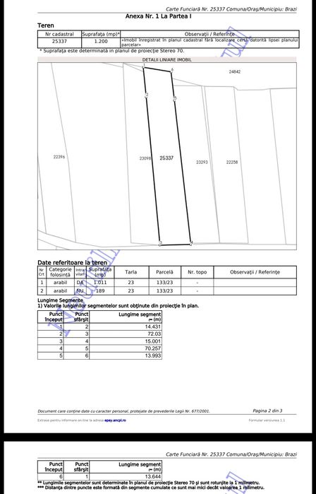 Brazii de Jos, 1200m teren intravilan cu utilitati, pt 2 case