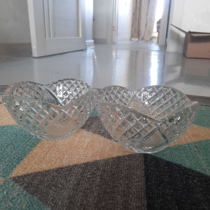 Вазы салатницы, 2 штуки, хрусталь
