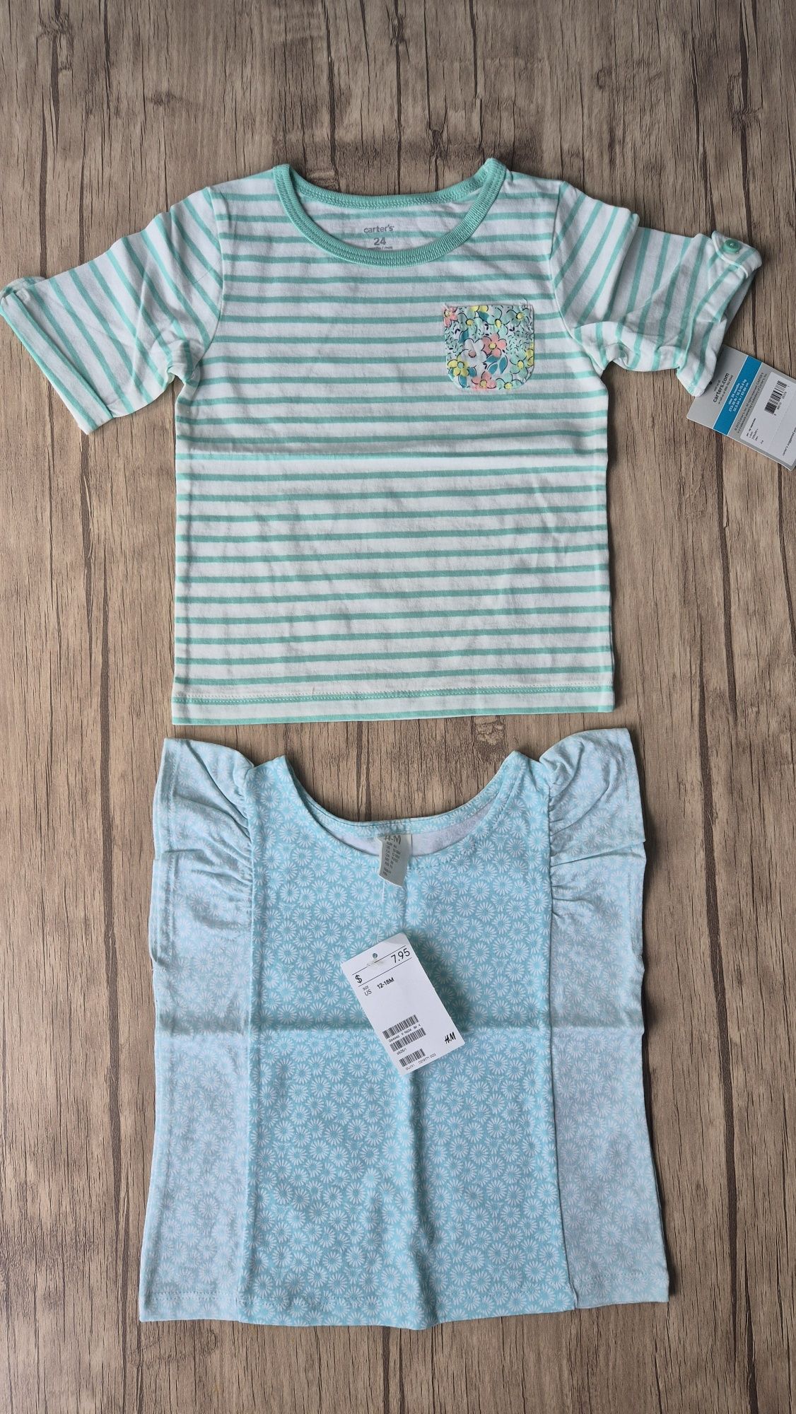 Новые летние маечки Carters и H&M на девочку 1-2 года