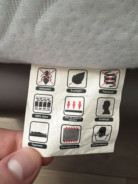 Pat tapitat si saltea ortopedica 100% latex 140x200cm