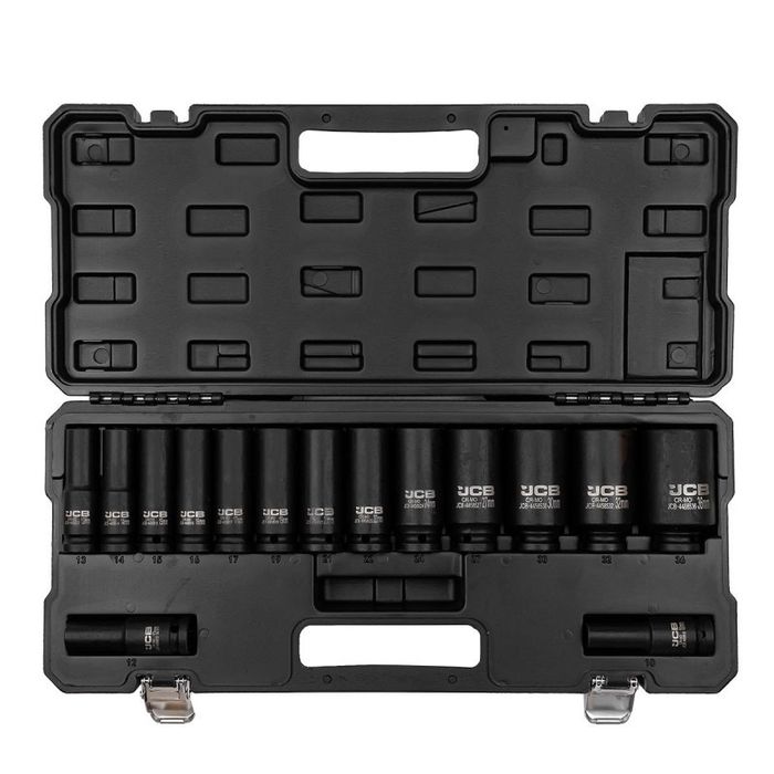 Дълбоки ударни вложки комплект 6-стенни 15части (10-36мм)  JCB