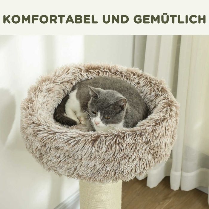 PawHut Дърво за котки, 87 см, Кула за котки с дебела драскалка