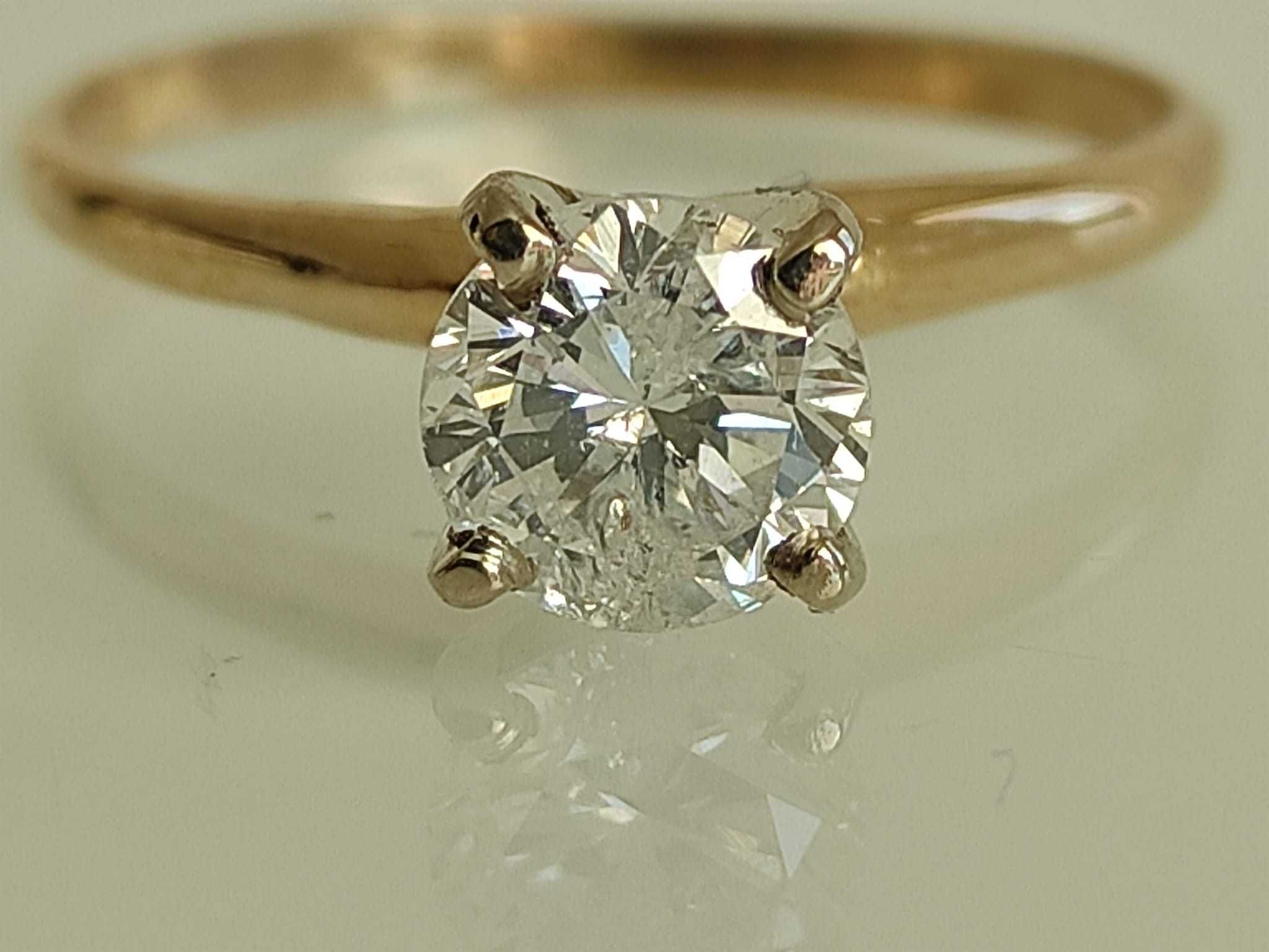 Inel logodna aur 14k cu diamant 0.8ct