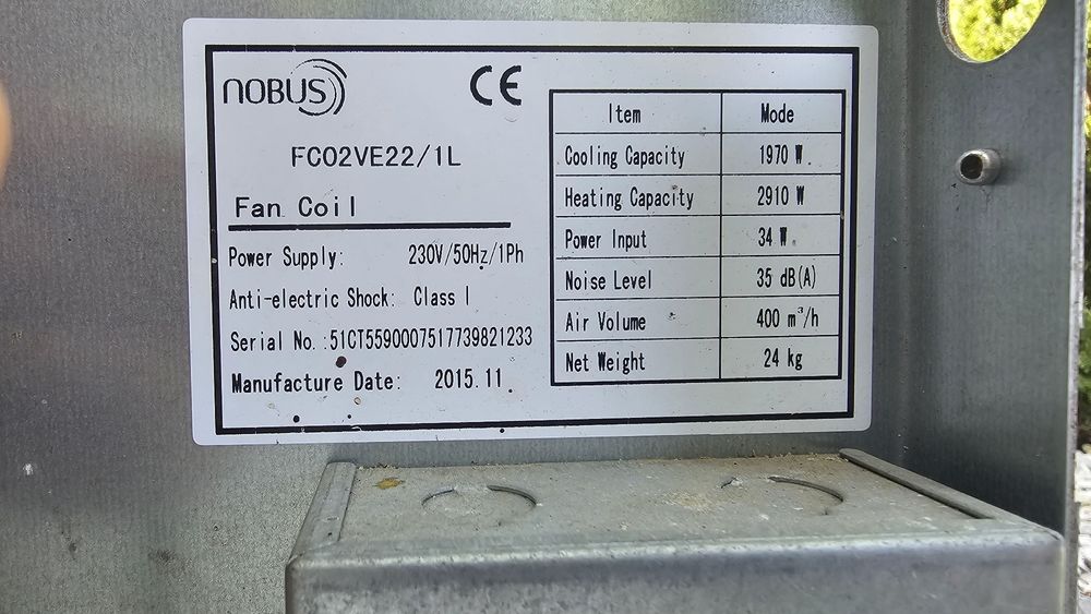 Ventiloconvector pardoseala carcasat NOBUS FC02VE22/1L