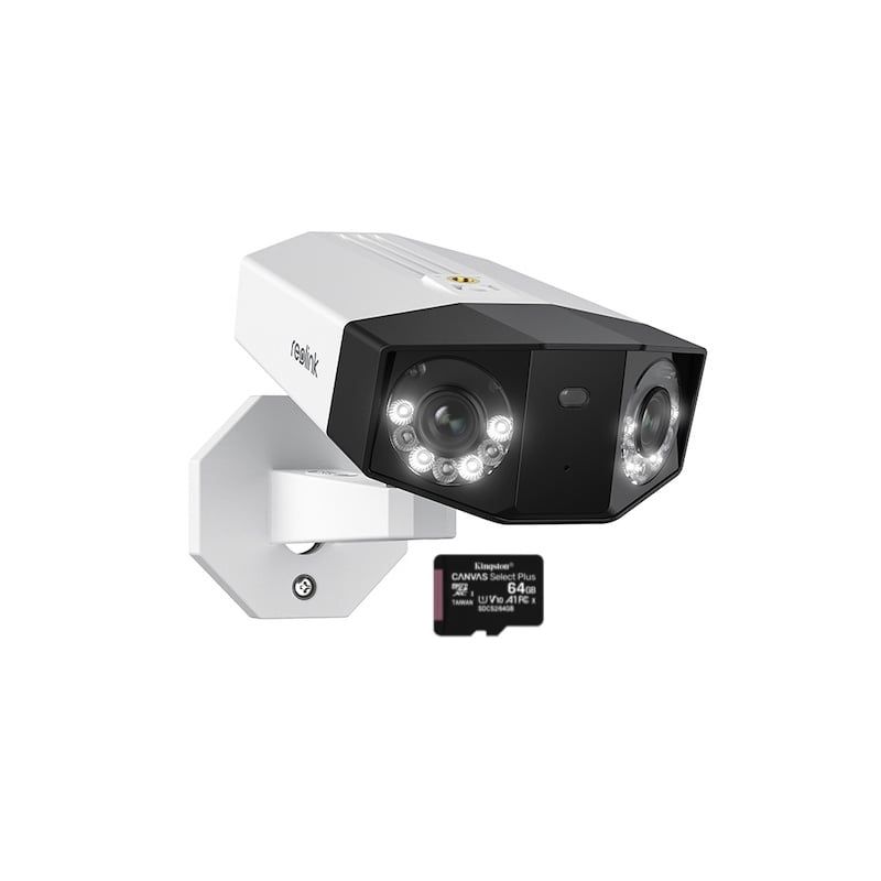 Pachet camera de supraveghere cu Card MicroSD 64 GB, Reolink DUO 2 PoE