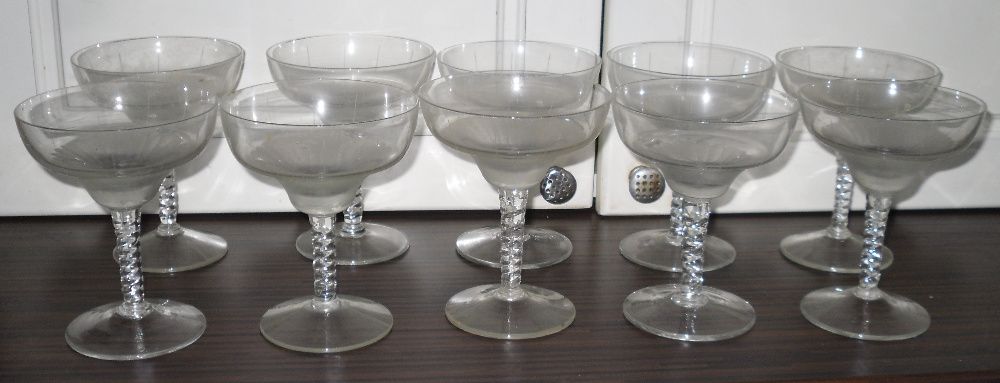 set 3 pahare cupe de inghetata sampanie