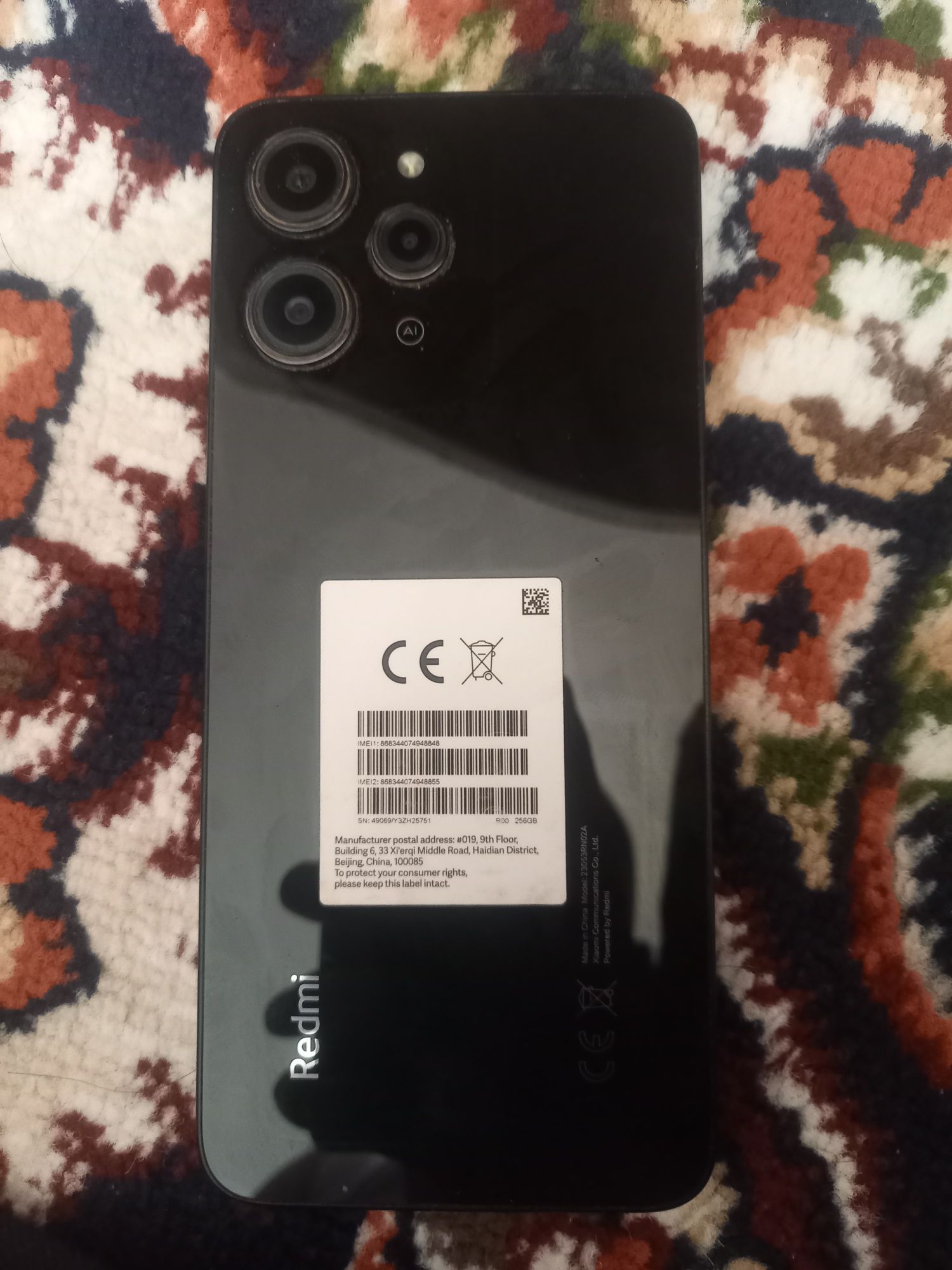 Redmi 12 rangi qora