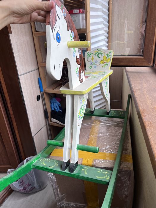 Лошадь качалка деревянная!