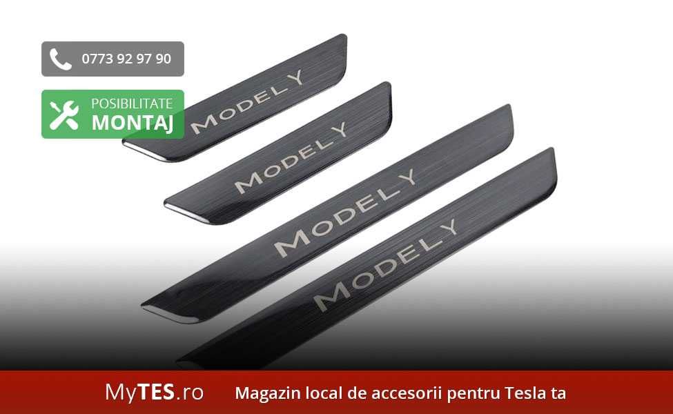 Ornamente INOX praguri (argintii / negre / carbon) - Tesla Model Y