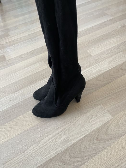 Чизми на ток от еко велур