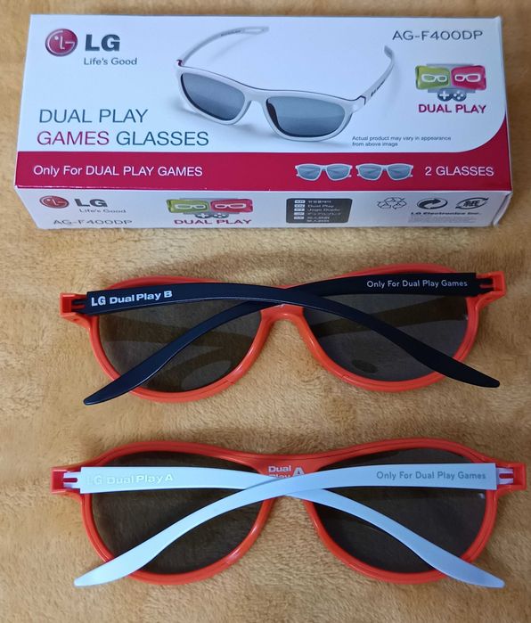 Ochelari polarizati 3D Dual Play LG AG-F400DP noi in cutie TV 3D pasiv