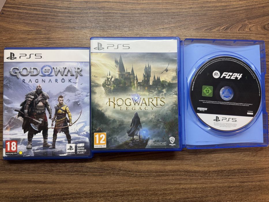 Playstation 5 Slim Disk PS5 + 2 DualSense Cotroller + FC24, God of War