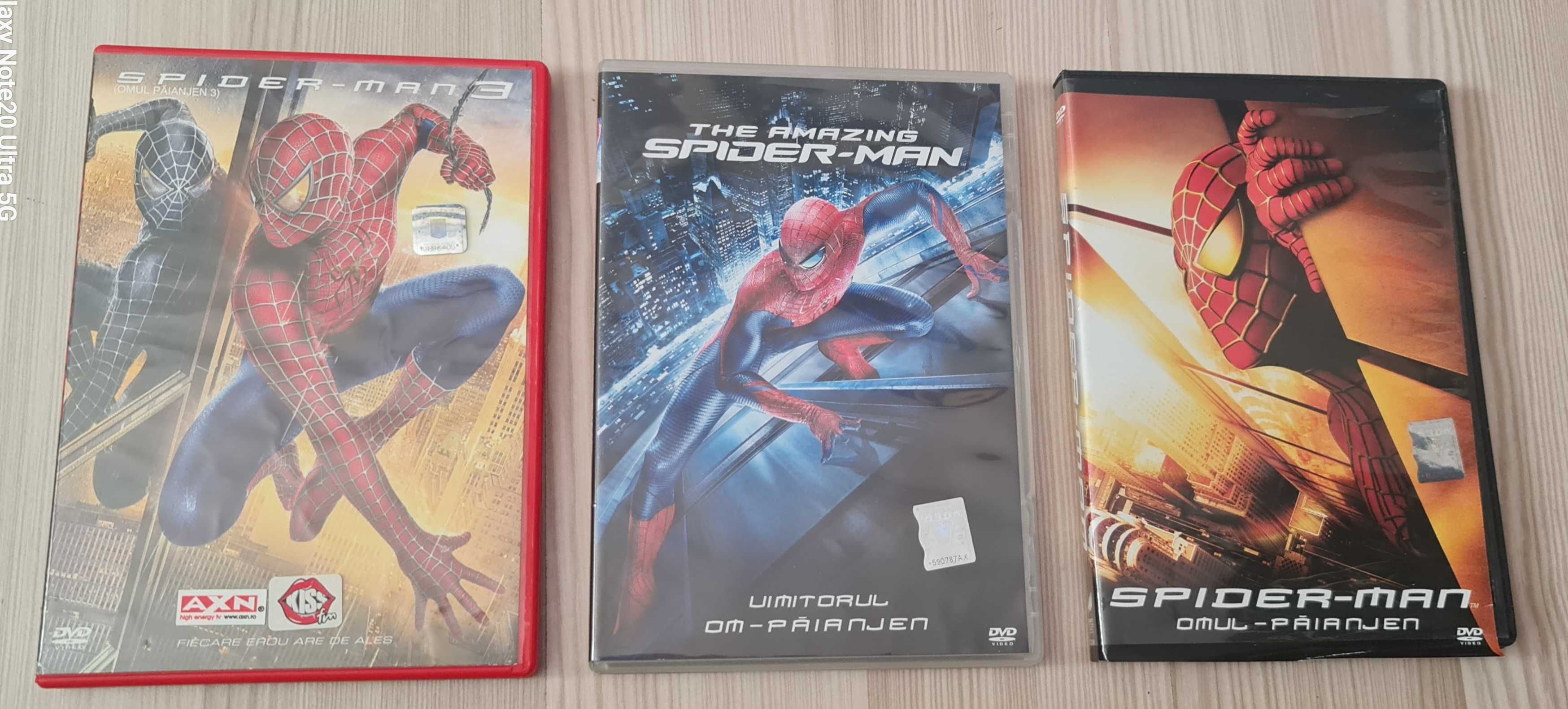 Spiderman,4 filme,utilizate,sunt in stare foarte buna,35 lei setul.