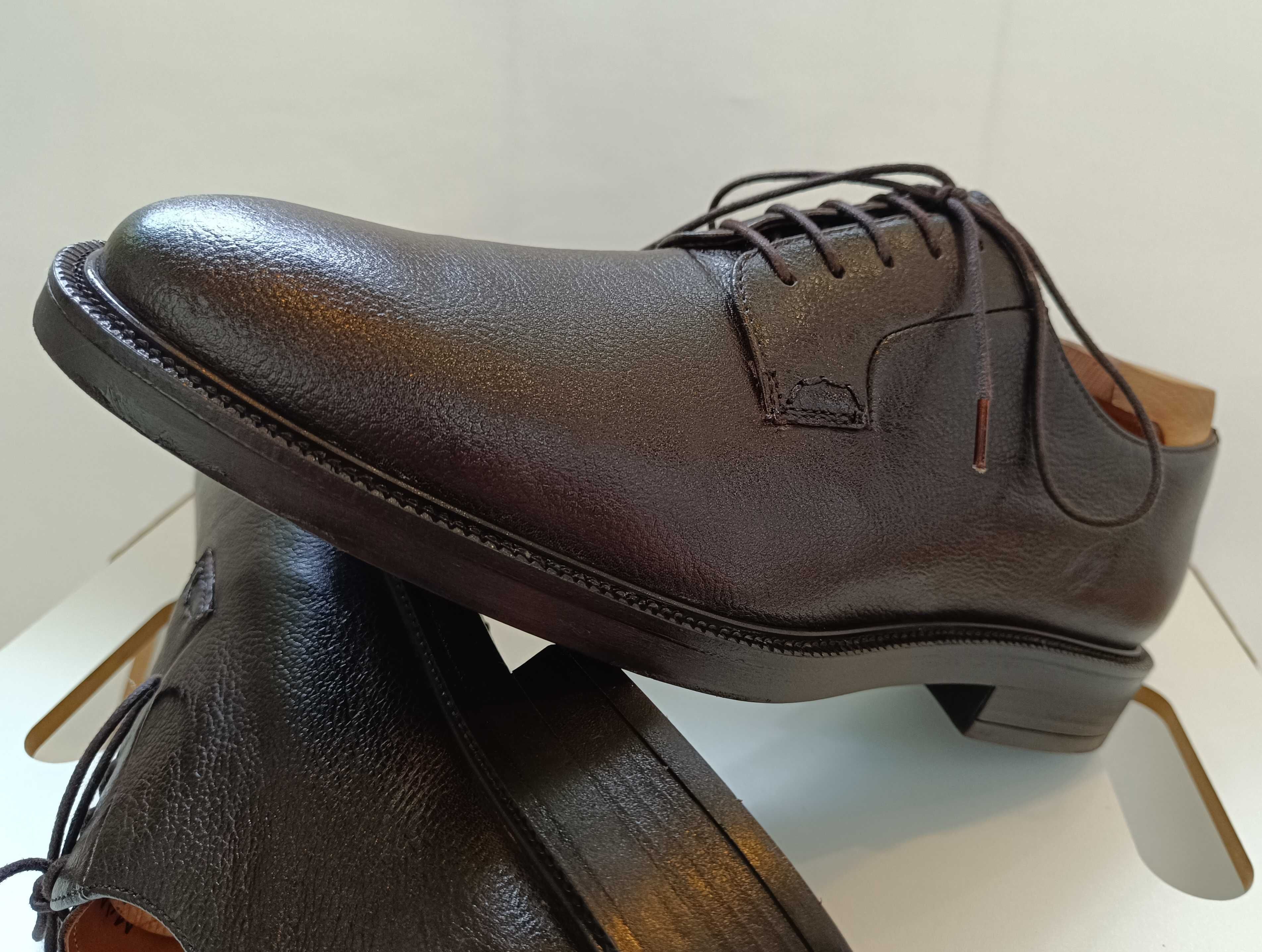 Pantofi derby 44 plain toe premium Mango piele naturala granulata