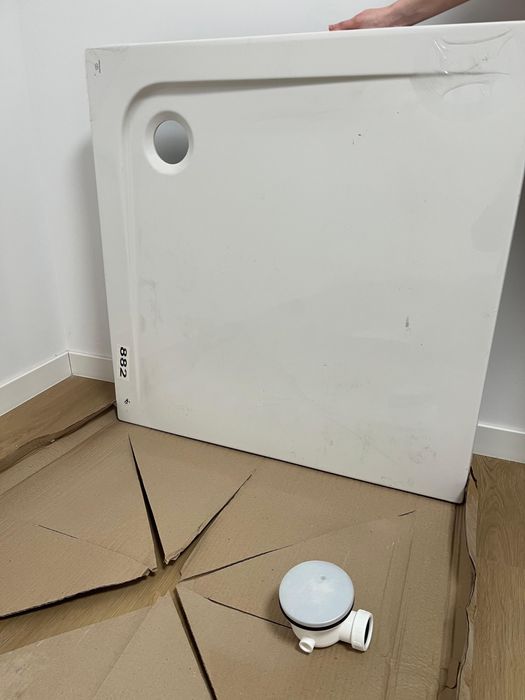 Cadita dus, Ideal Standard, Ultra Flat, patrata, acril, alb, 90x90x4cm