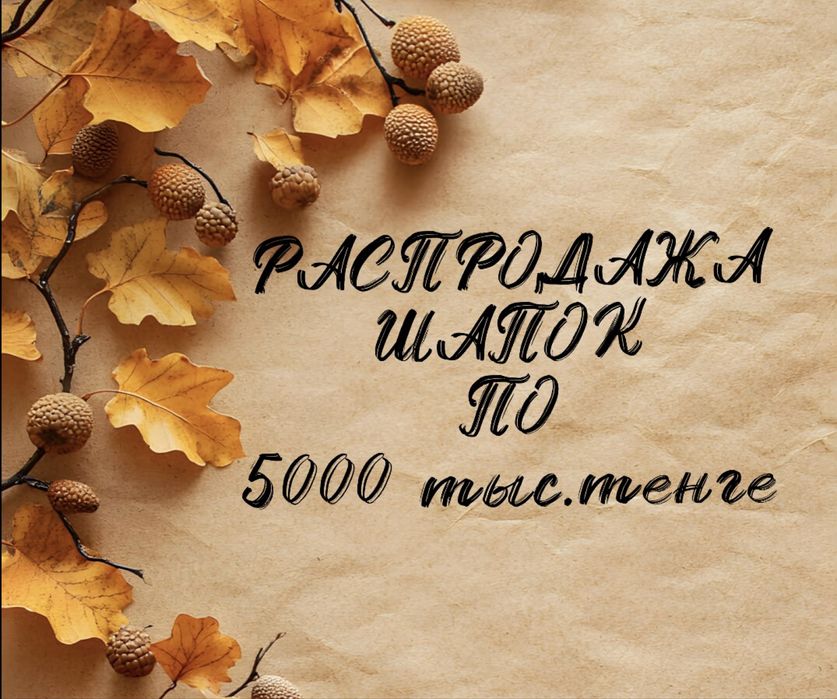 РАСПРОДАЖА! Все шапки — всего 5000 тг!