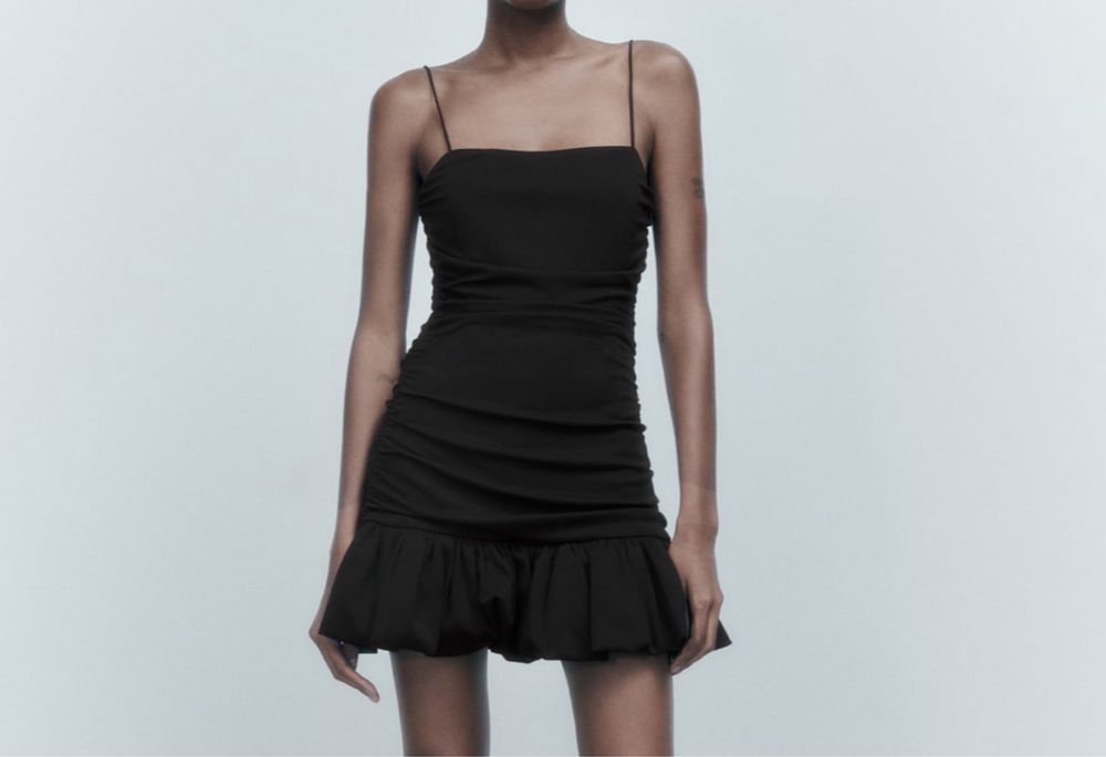 Мини черна рокля Zara