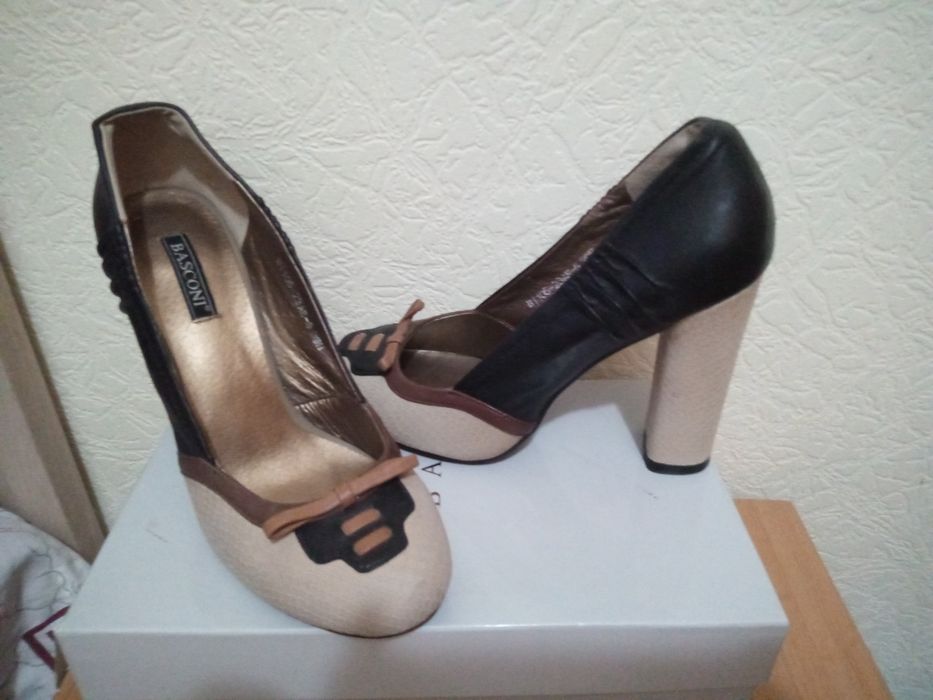 Новые туфли натуральная кожа, бренд Баскони (Италия)