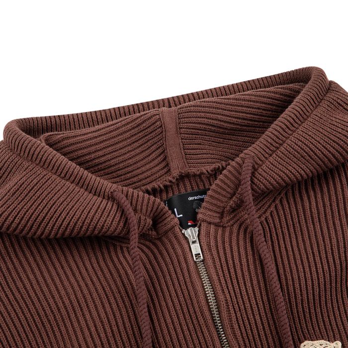 derschutze brown zip up hoodie кафяво худи